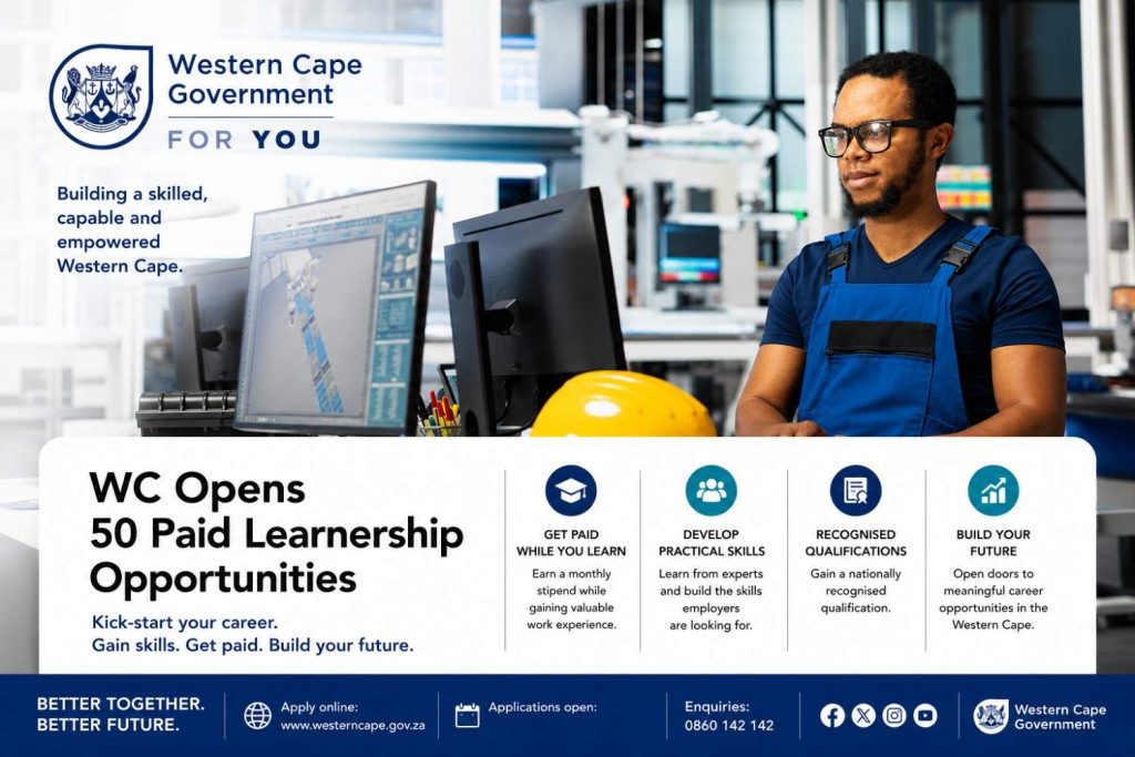 WC Opens 50 Paid Learnership Opportunities